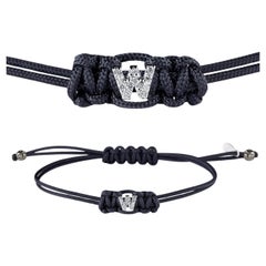 W - Customizable Letter / Name Bracelet in White Gold and White Diamonds Gift
