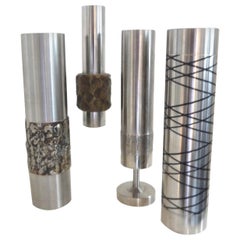 W German Precision Engineered Steel Vases/Vessels, Mid-Century Modern, 1970s