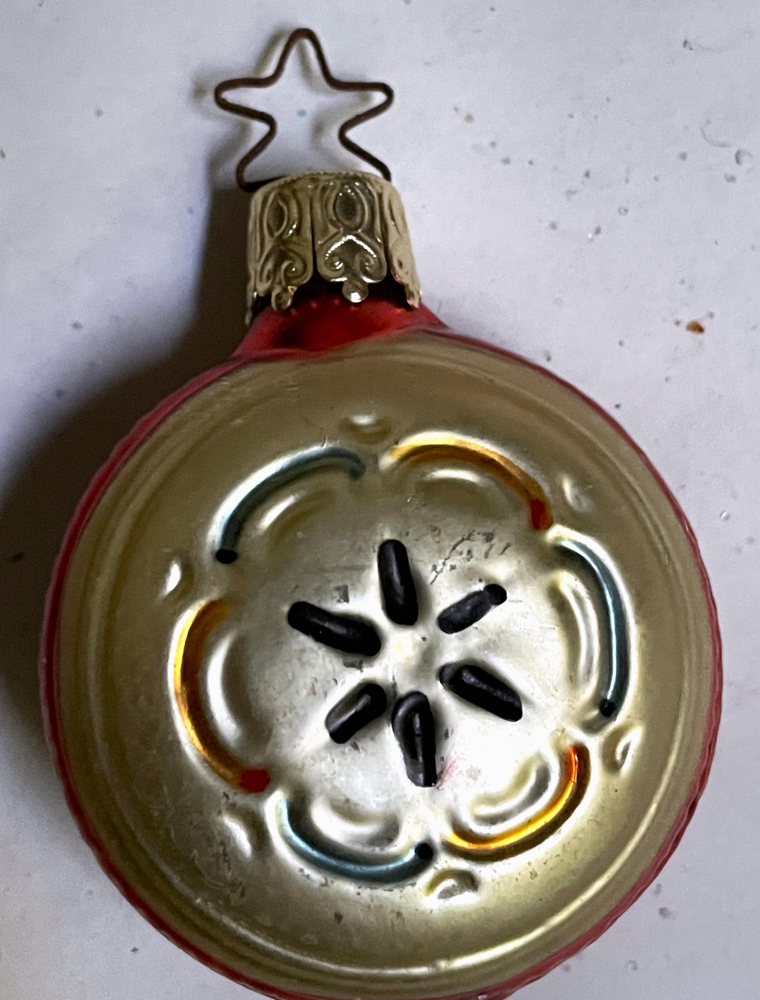20th Century W. Germany Pocket Watch Clock Hand Blown Christmas Tree Ornament Decoration For Sale