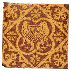 W. Godwin Azulejo encáustico antiguo de estilo gótico