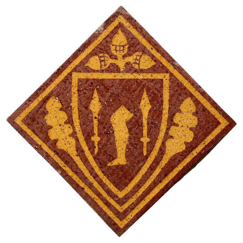 W. Godwin Post-Medieval English Encaustic Tile c.1870 For Sale