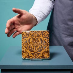 Azulejo encáustico de 5 pulgadas estilo Tudor de W. Godwin