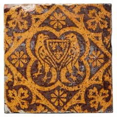 W. Godwin Tudor Revival 5-inch Encaustic Tile