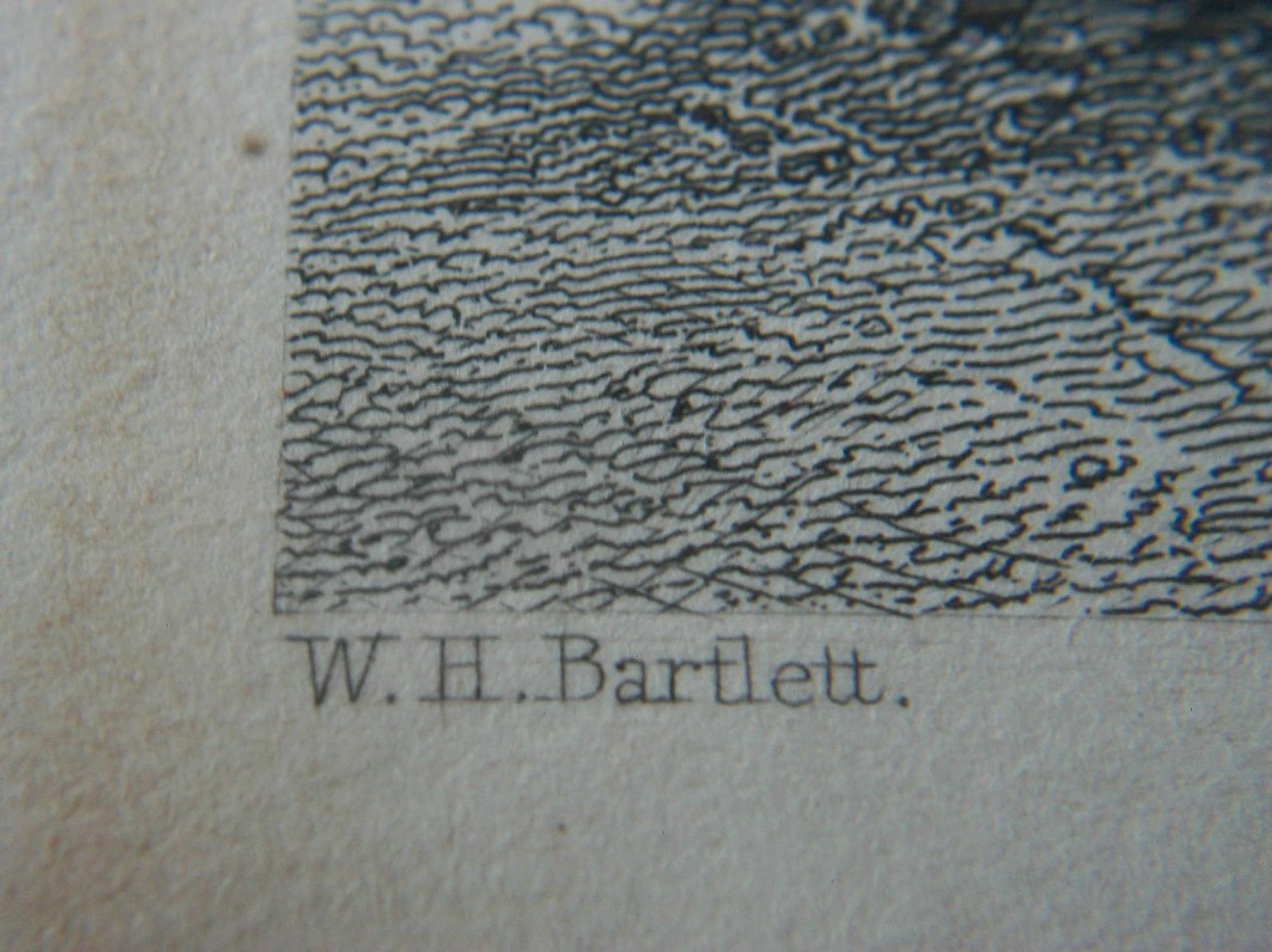 W. H. BARTLETT - A Lake Farm on the Frontier - Framed Engraving - Circa 1841 (Englisch) im Angebot