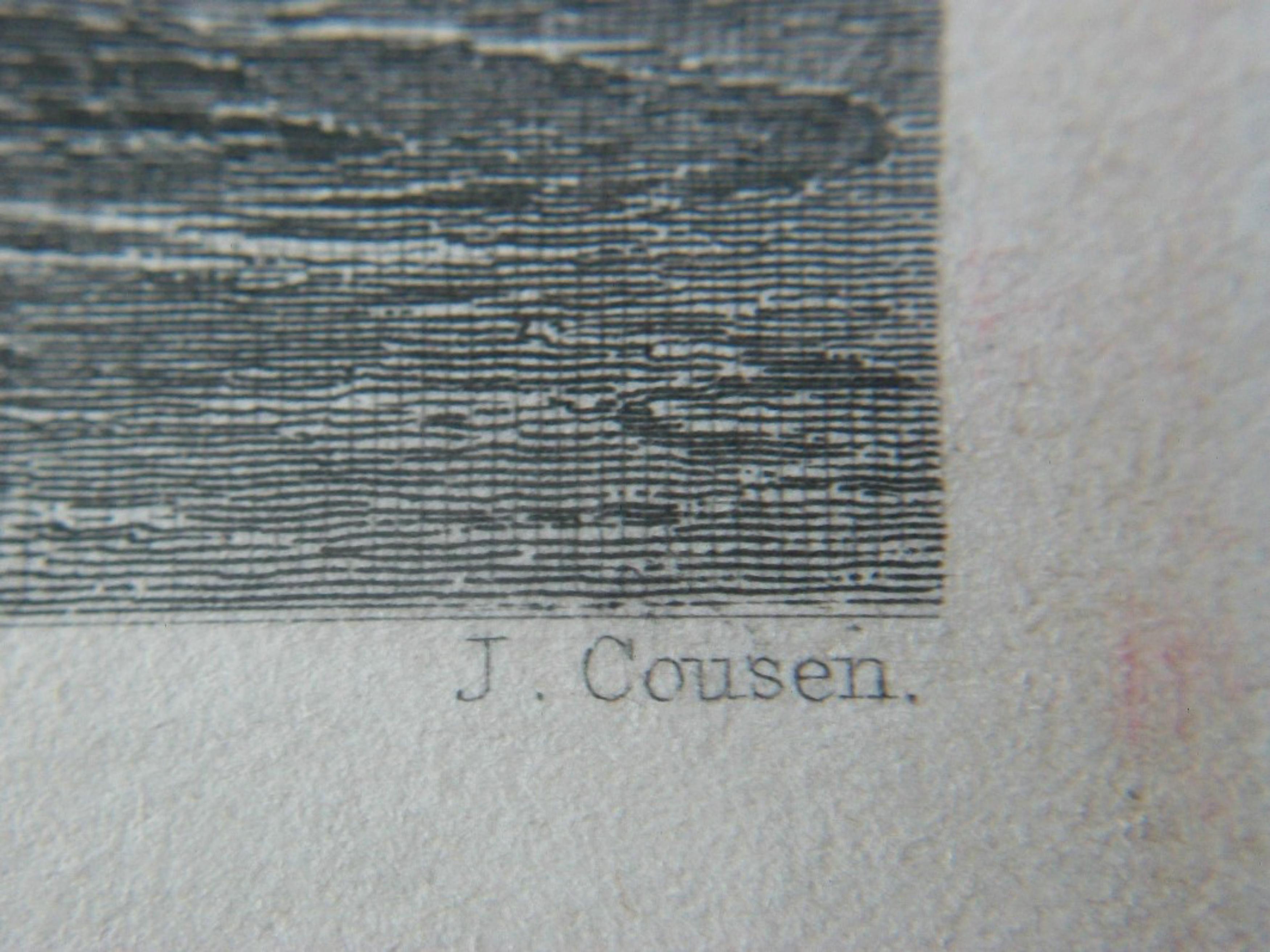 W. H. BARTLETT - A Lake Farm on the Frontier - Framed Engraving - Circa 1841 (Handgefertigt) im Angebot