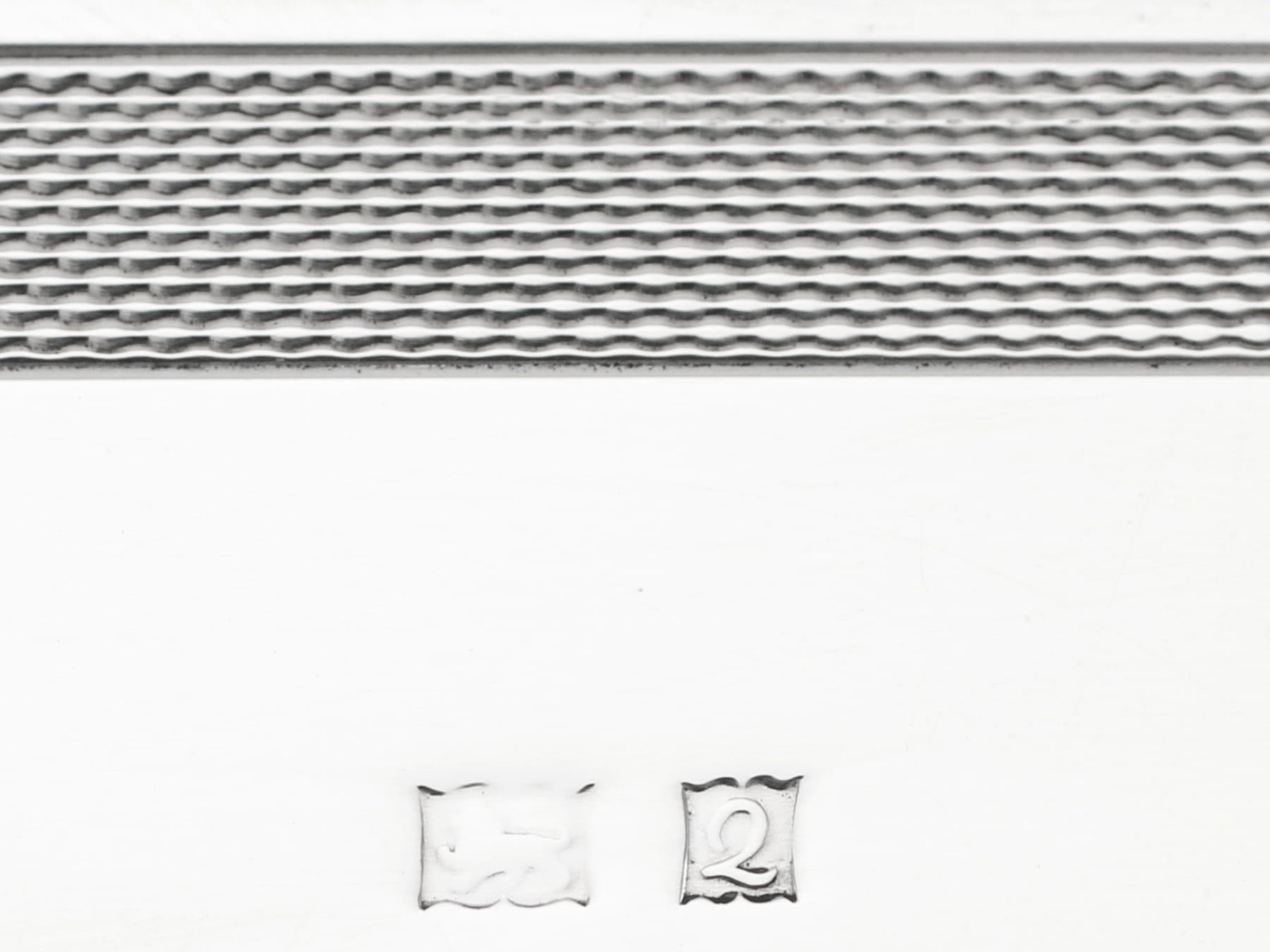 W H Manton Ltd Art Deco Style 1965 Sterling Silver Cigarette Box For Sale 3