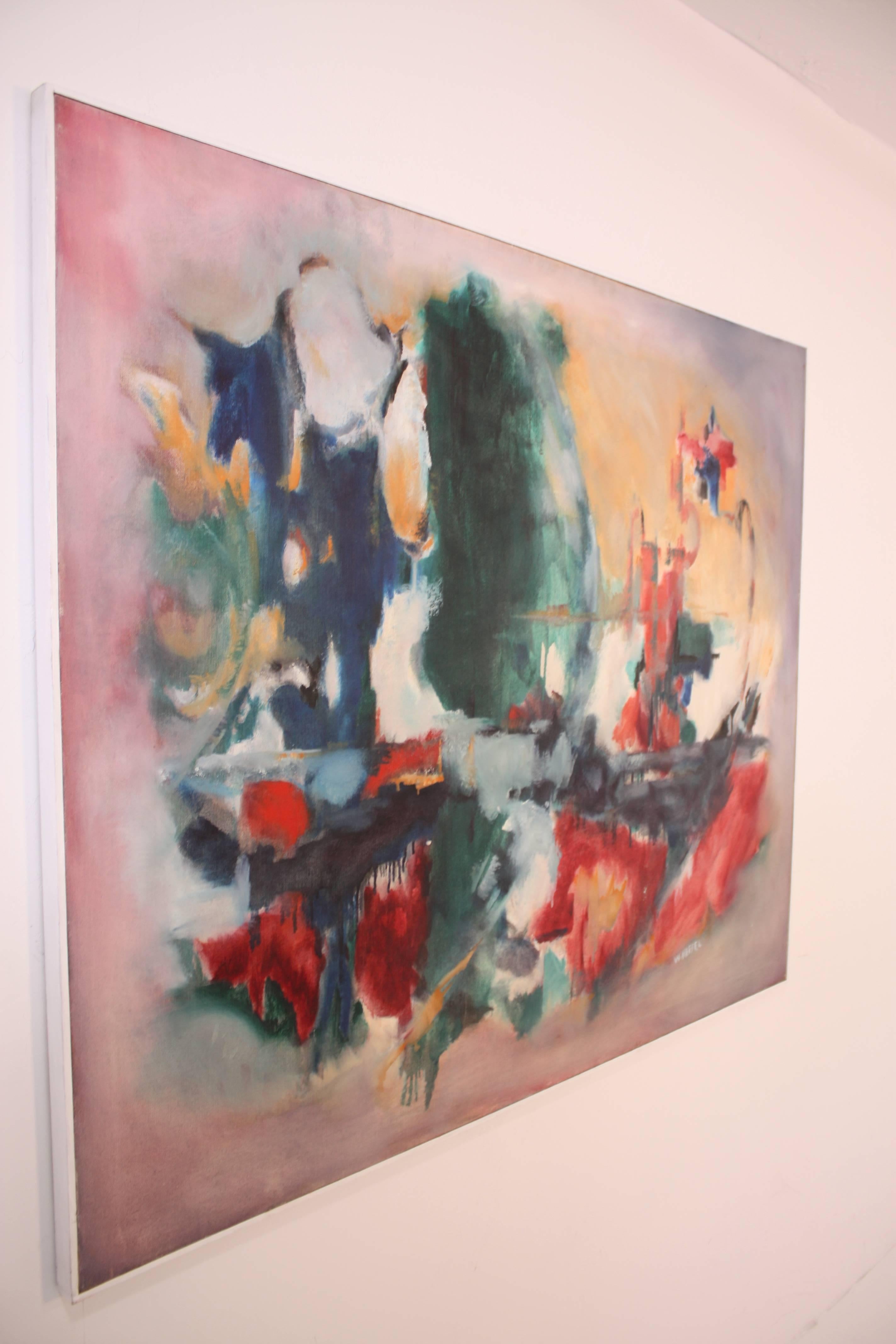 Mid-Century moderno W. Heffel, Olio su tela, 1963 in vendita