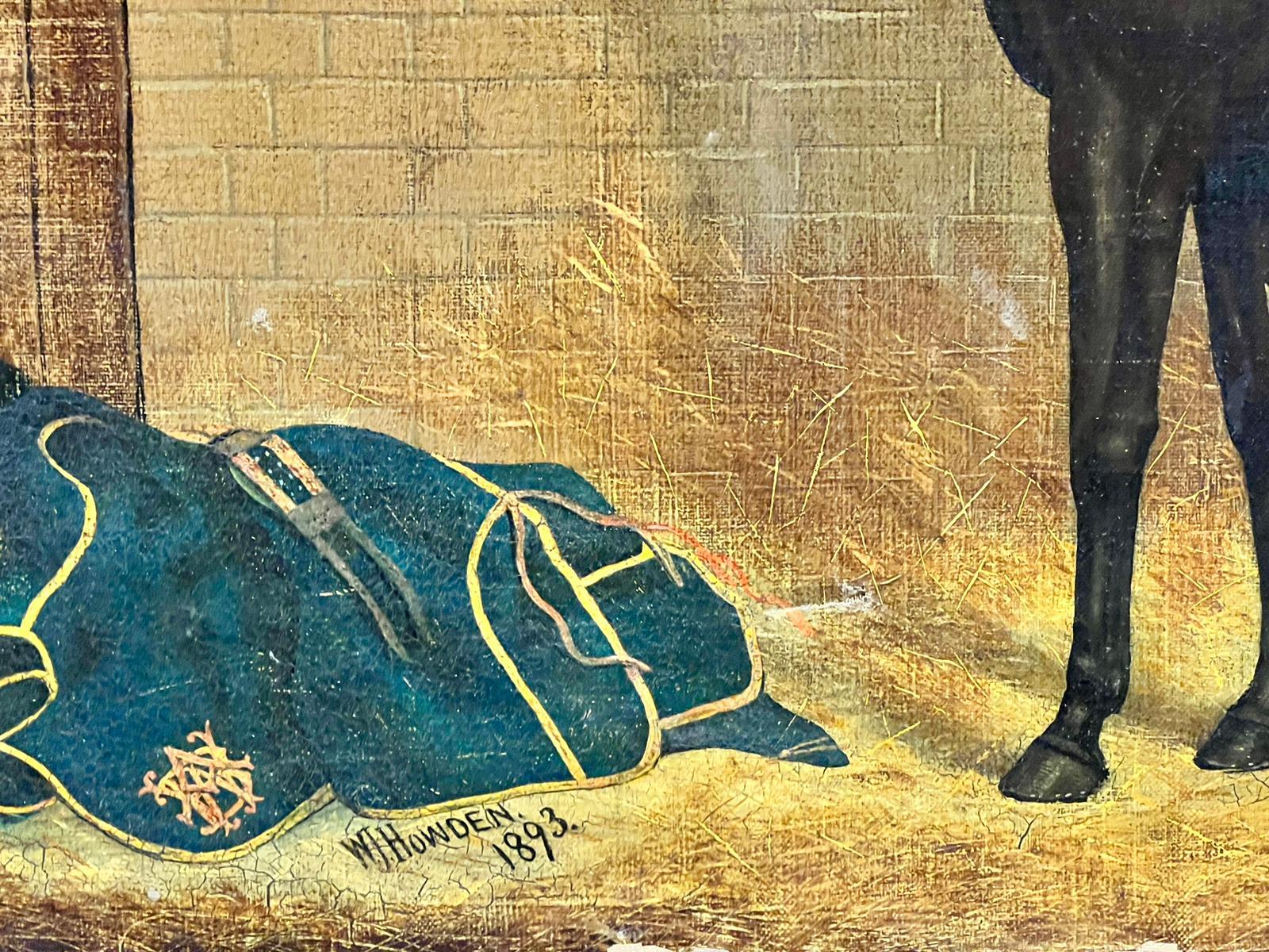 Viktorianisches Ölpferd in Tischinterieur, signiert und datiert 1893 im Angebot 2
