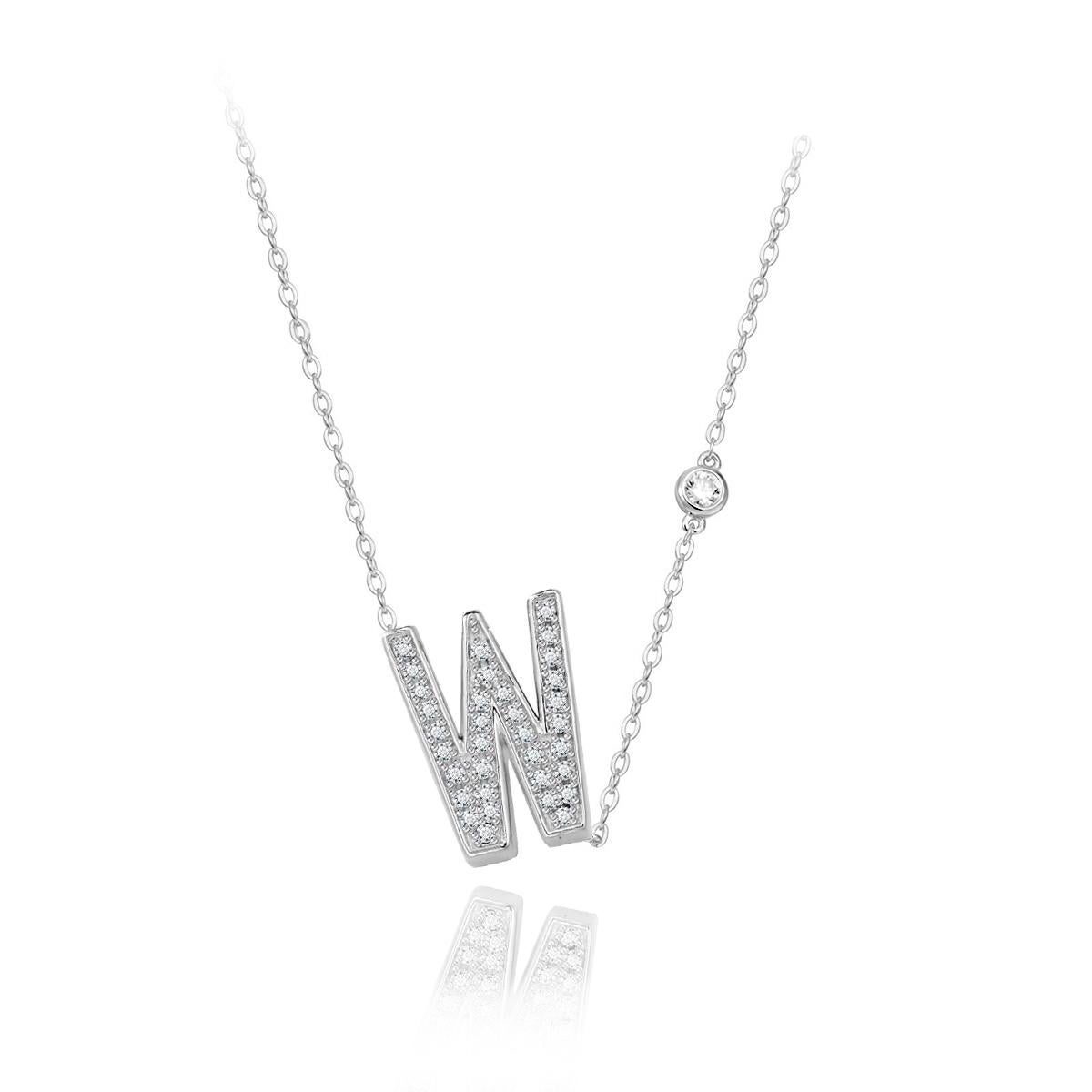 initial bezel diamond necklace