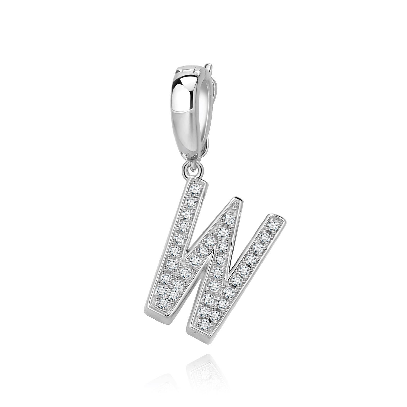 Modern W Initial Pendant or Charm For Sale