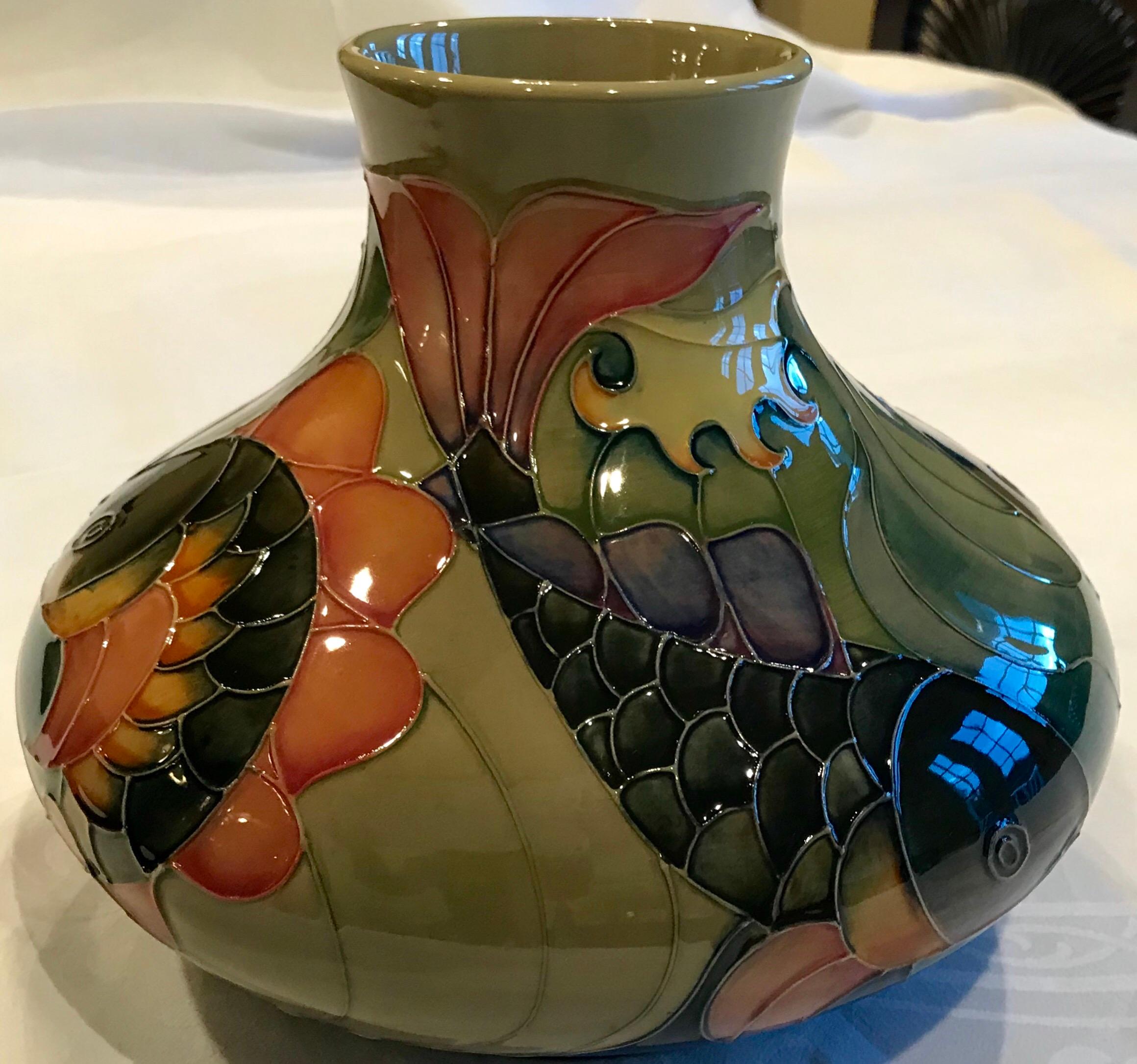 moorcroft carp vase