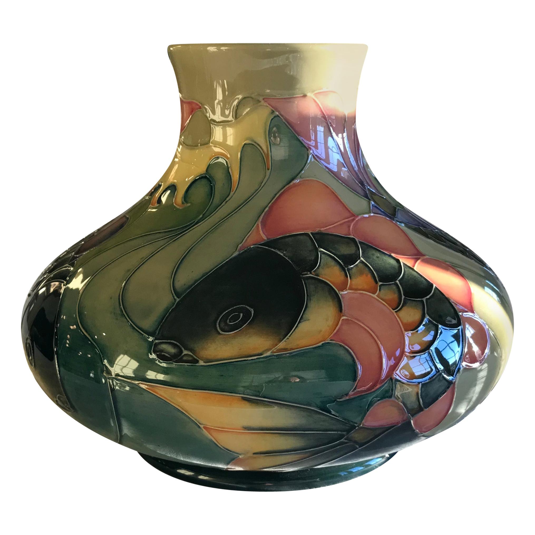 W. J. Moorcroft “Carp” Vase by Sally Tuffin, circa 1990 For Sale