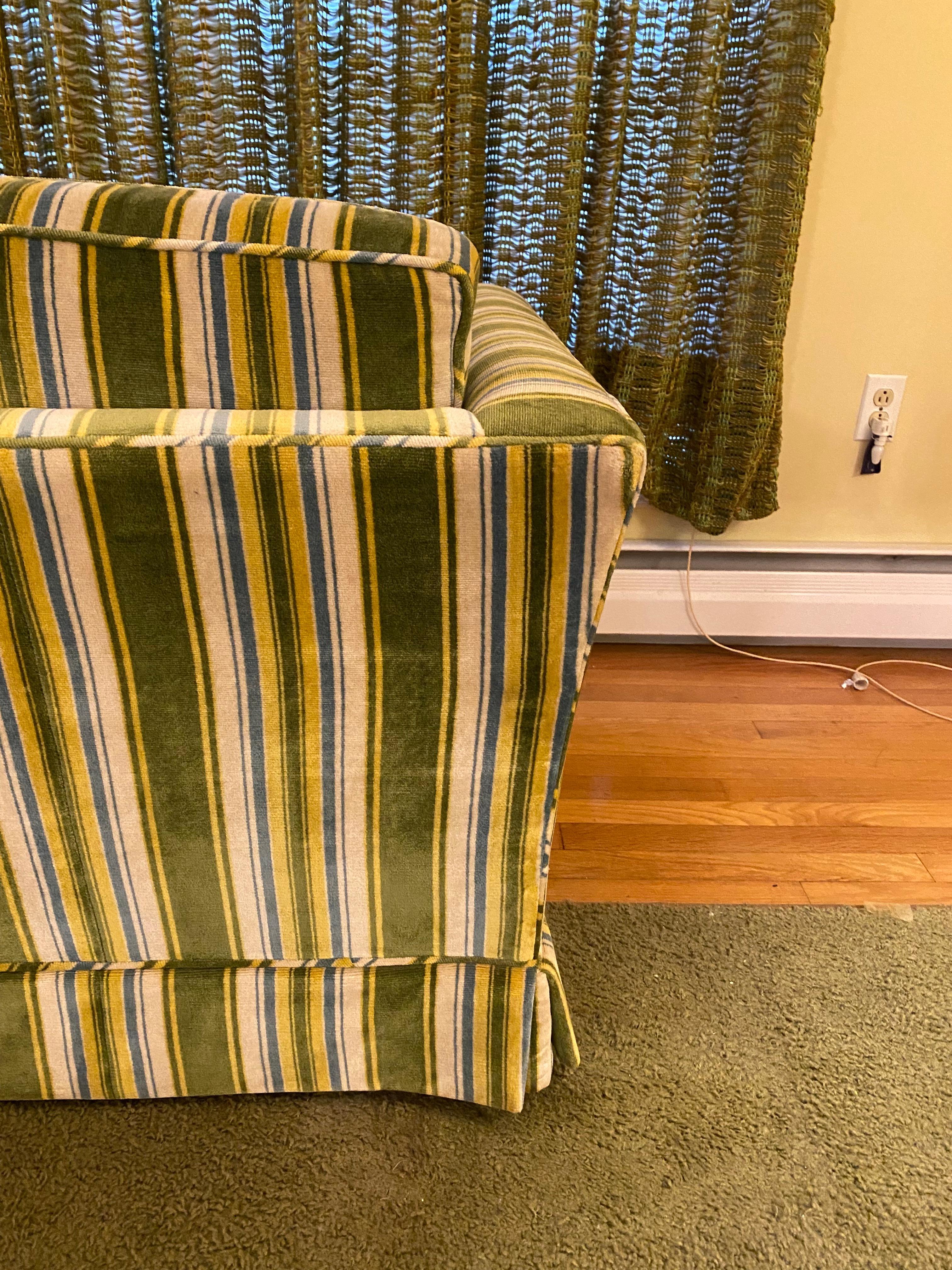 Upholstery W. & J. Sloane New York Striped Velvet Traditional Sofa