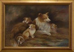 W. Johnston  - 1903 Oil, Border Collie Family