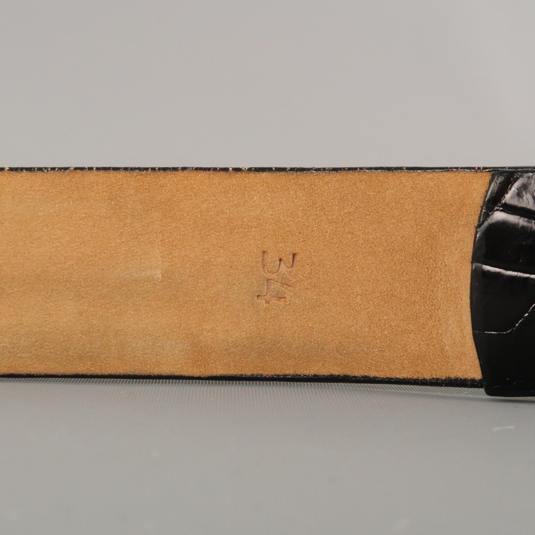 W. KLEINBERG Size 34 Black Alligator Belt 4