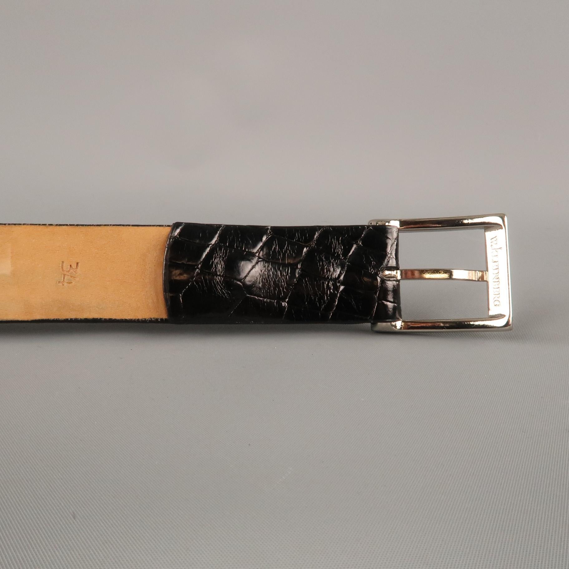 W. KLEINBERG Size 34 Black Alligator Belt In Excellent Condition In San Francisco, CA