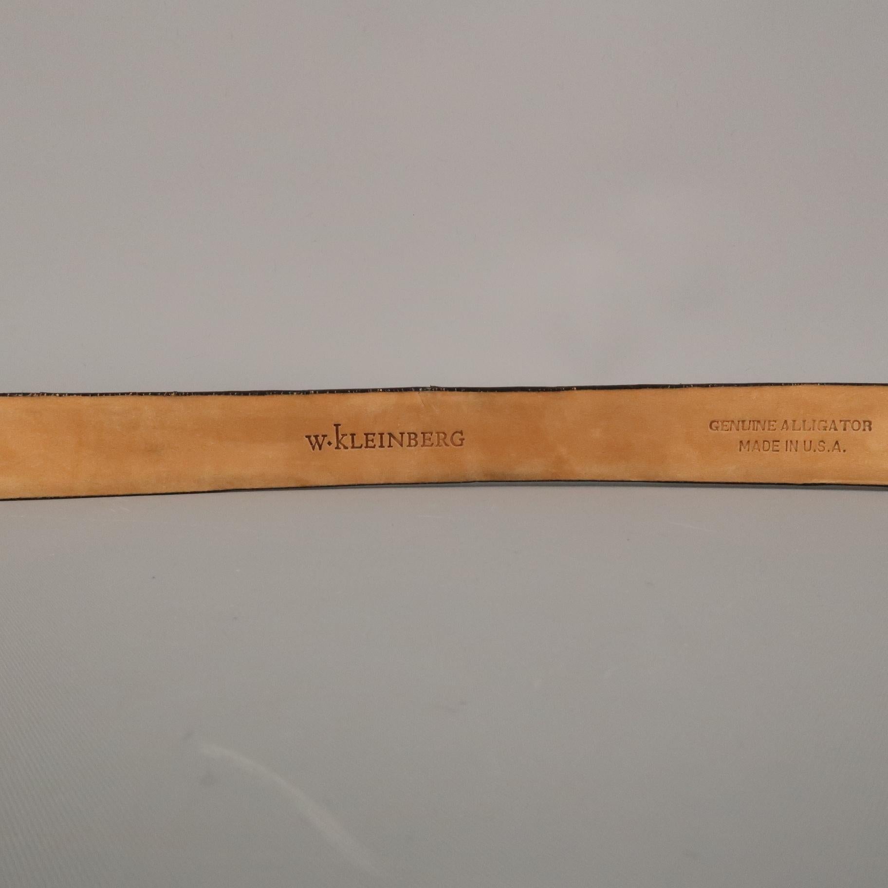 W. KLEINBERG Size 34 Black Alligator Belt 1