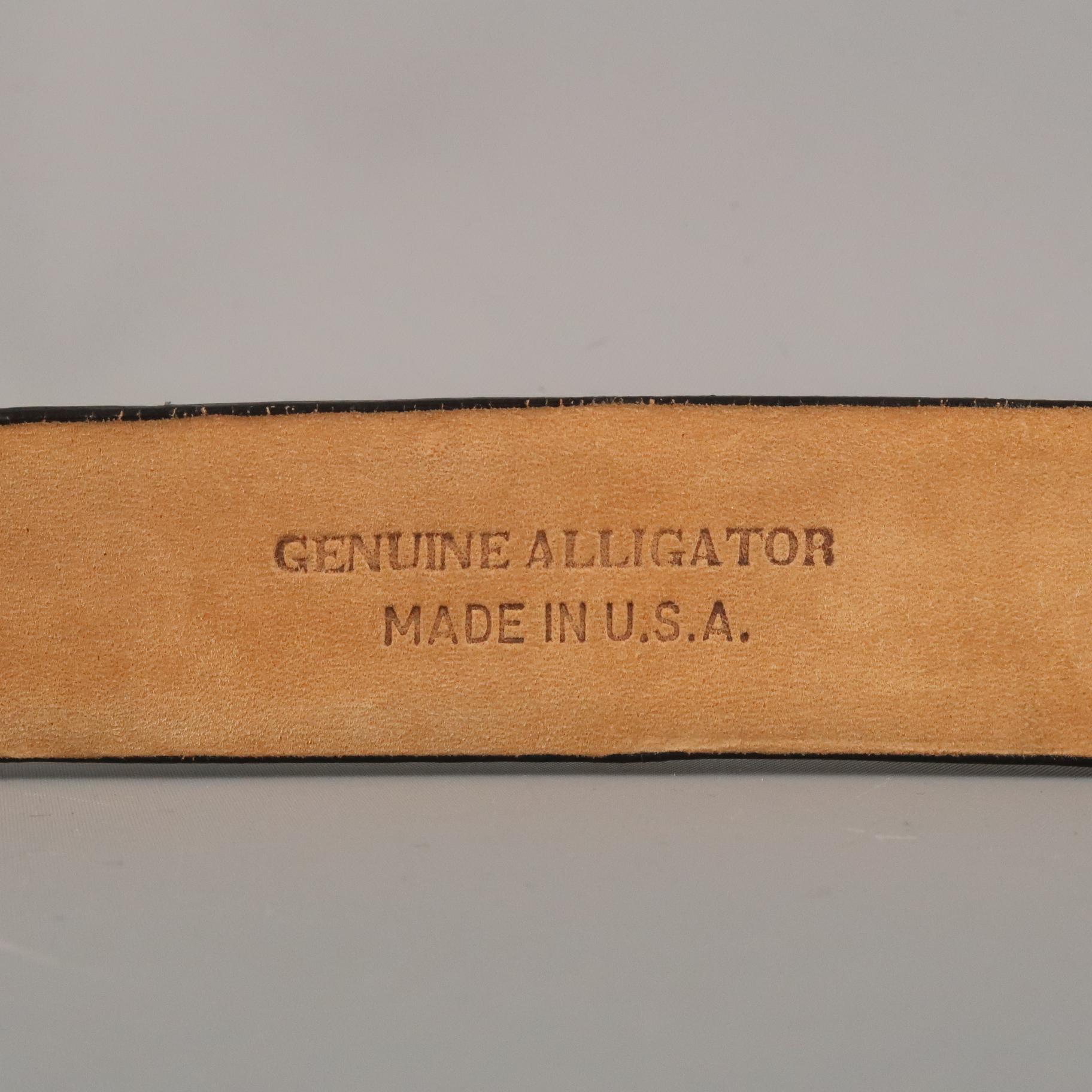 W. KLEINBERG Size 34 Black Alligator Belt 3