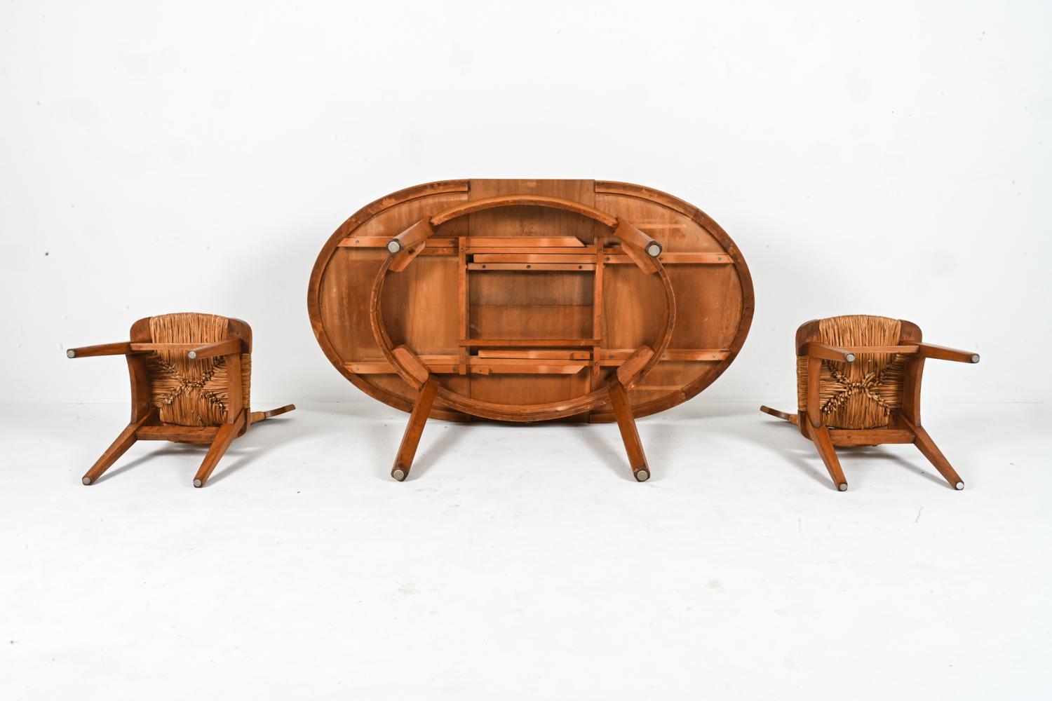 W. Kuyper Dutch Arts & Crafts Dining Suite in Oak & Rush, c. 1920s For Sale 15