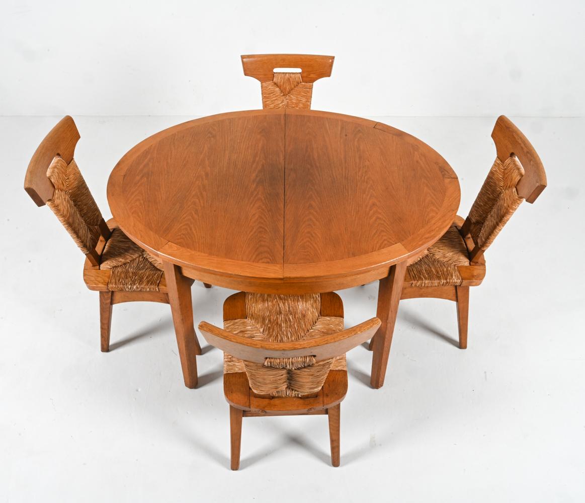 Arts and Crafts W. Kuyper Dutch Arts & Crafts Dining Suite in Oak & Rush, c. 1920s For Sale