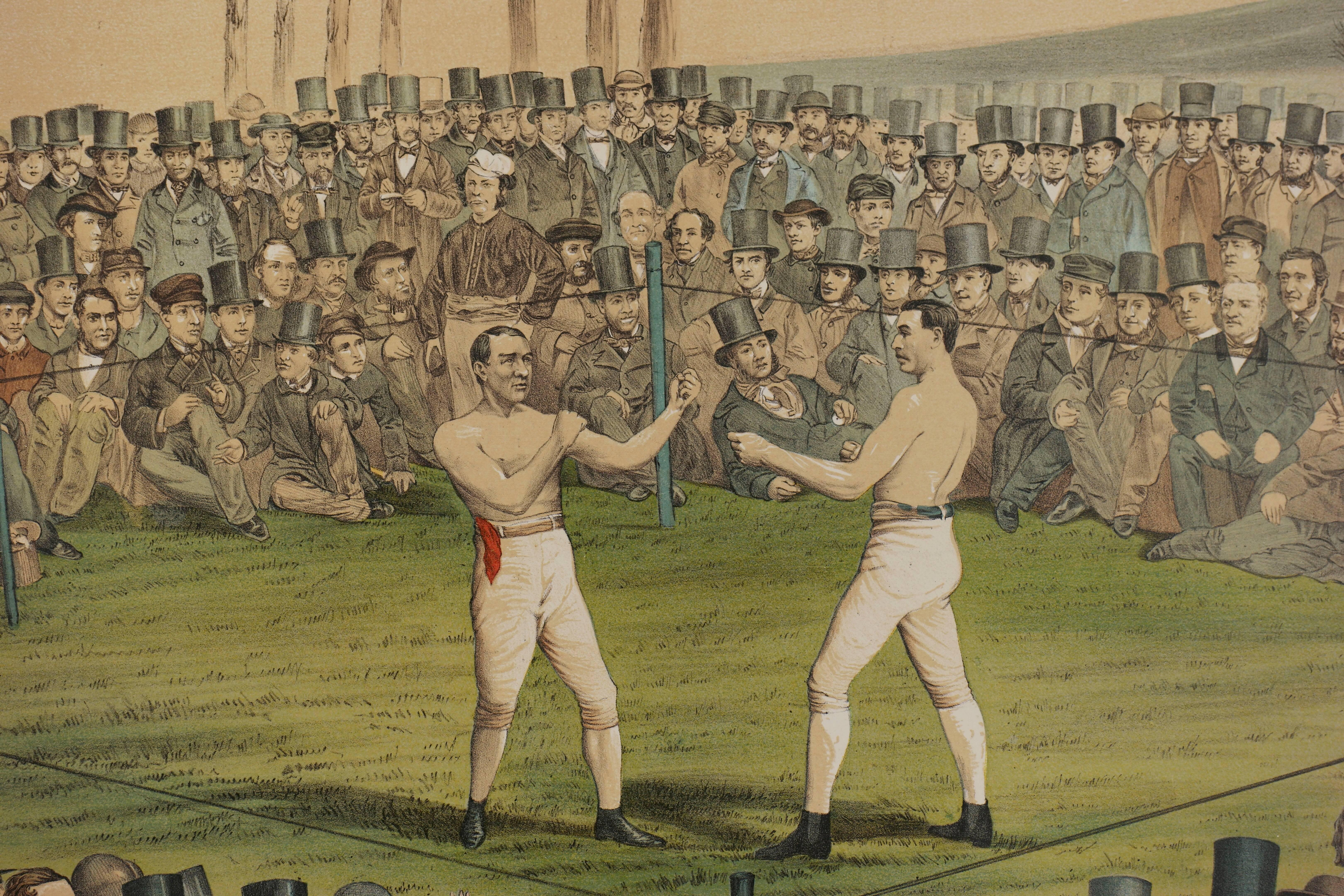  International Boxing Match  Between Heenen and Sayers 1860 - Realist Print by W. L. Walton