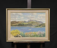 Coastal Cliff Top Seascape Landscape signed British Oil Painting