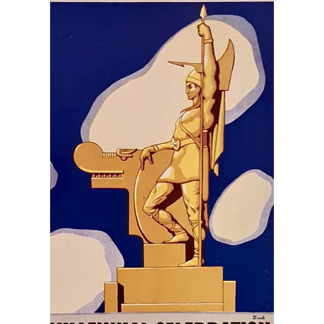 1930 original poster by W. Langdon Kihn for the Icelandic Millennial Celebration For Sale 2