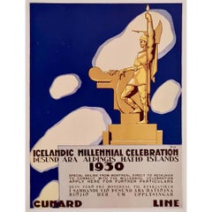 1930 original poster by W. Langdon Kihn for the Icelandic Millennial Celebration