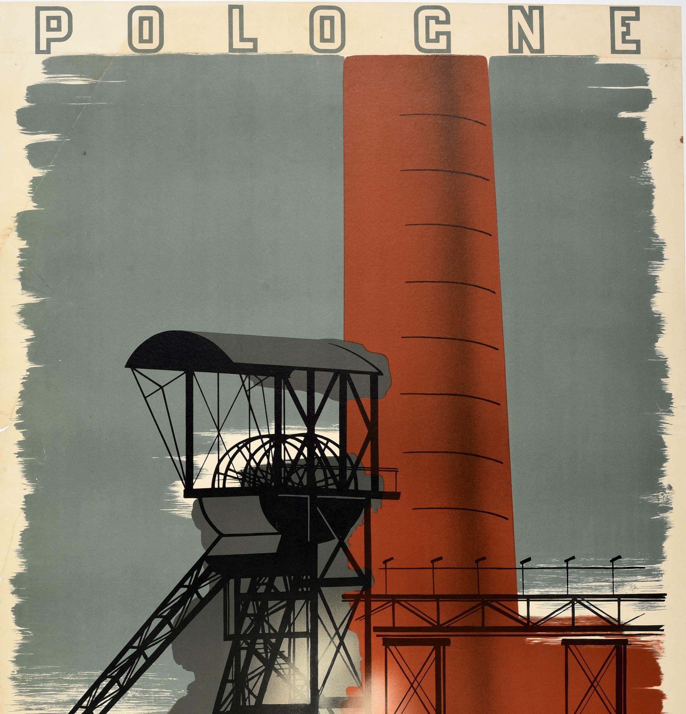 Original Vintage Travel Poster Pologne Poland Upper Silesia Industrial Design - Print by W Langer