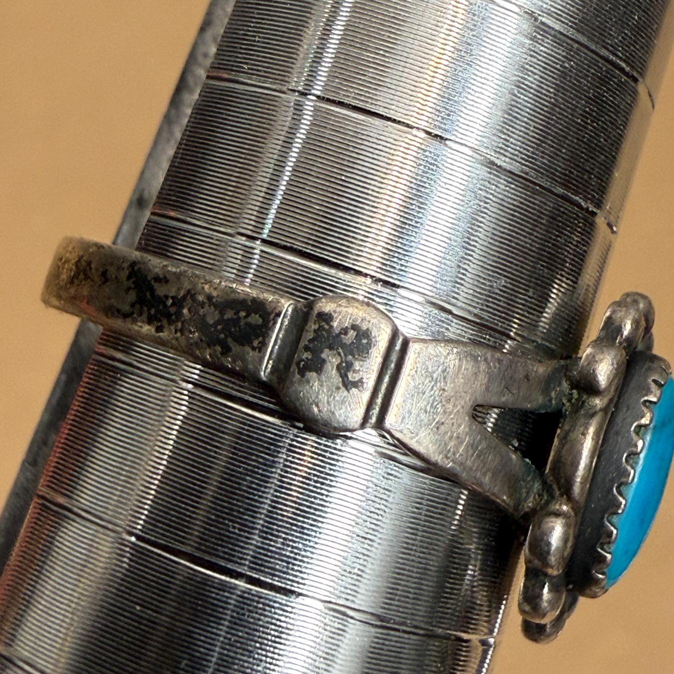 W & M Sterling Silver Navajo Turquoise Ring For Sale 4