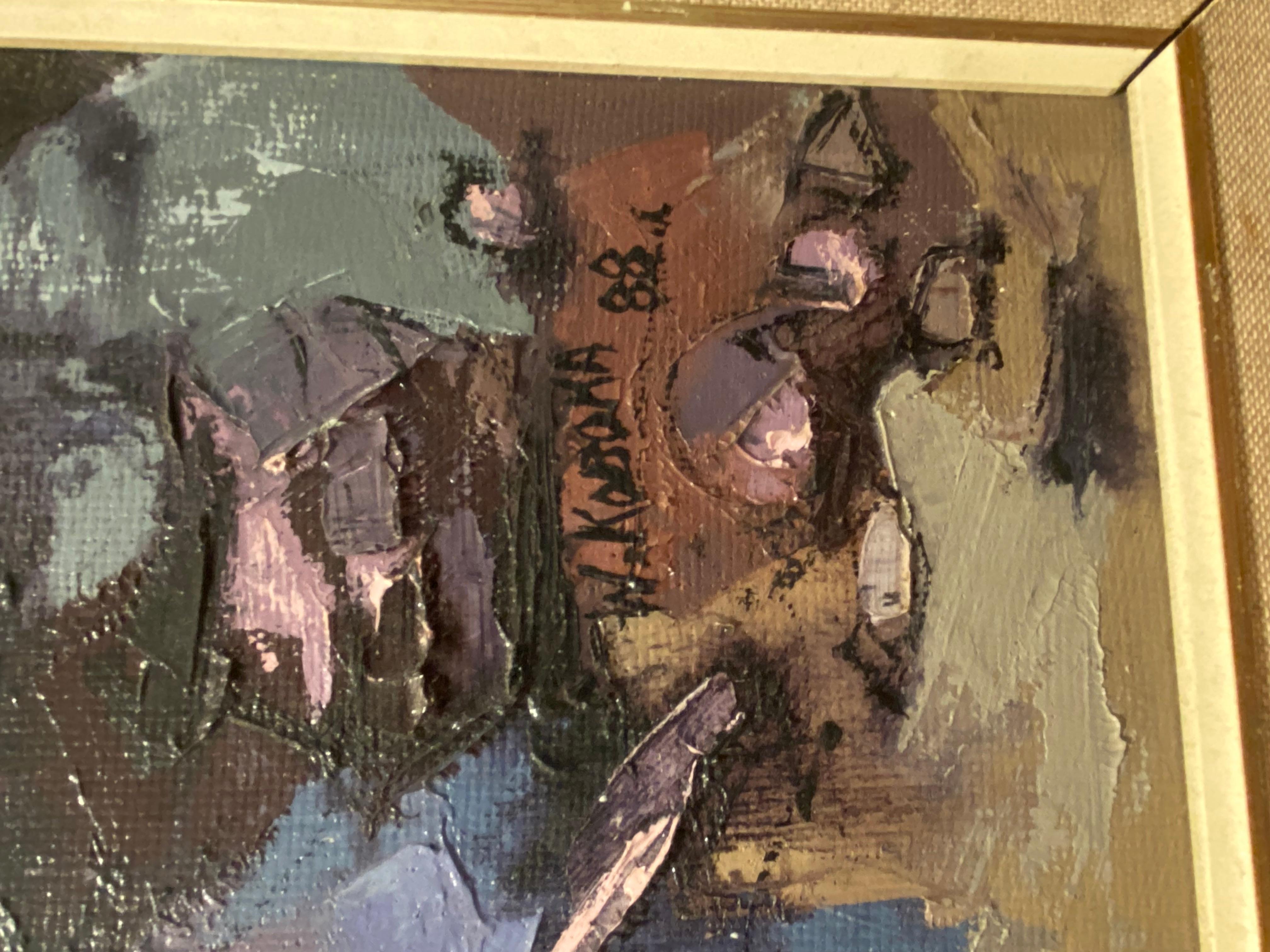 Women's or Men's W. Mandla Koboka (South African) - Soweto Township - Oil on Canvas Painting For Sale