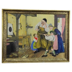 W. Melchinger - Scena popolare bavarese in falegnameria 1956
