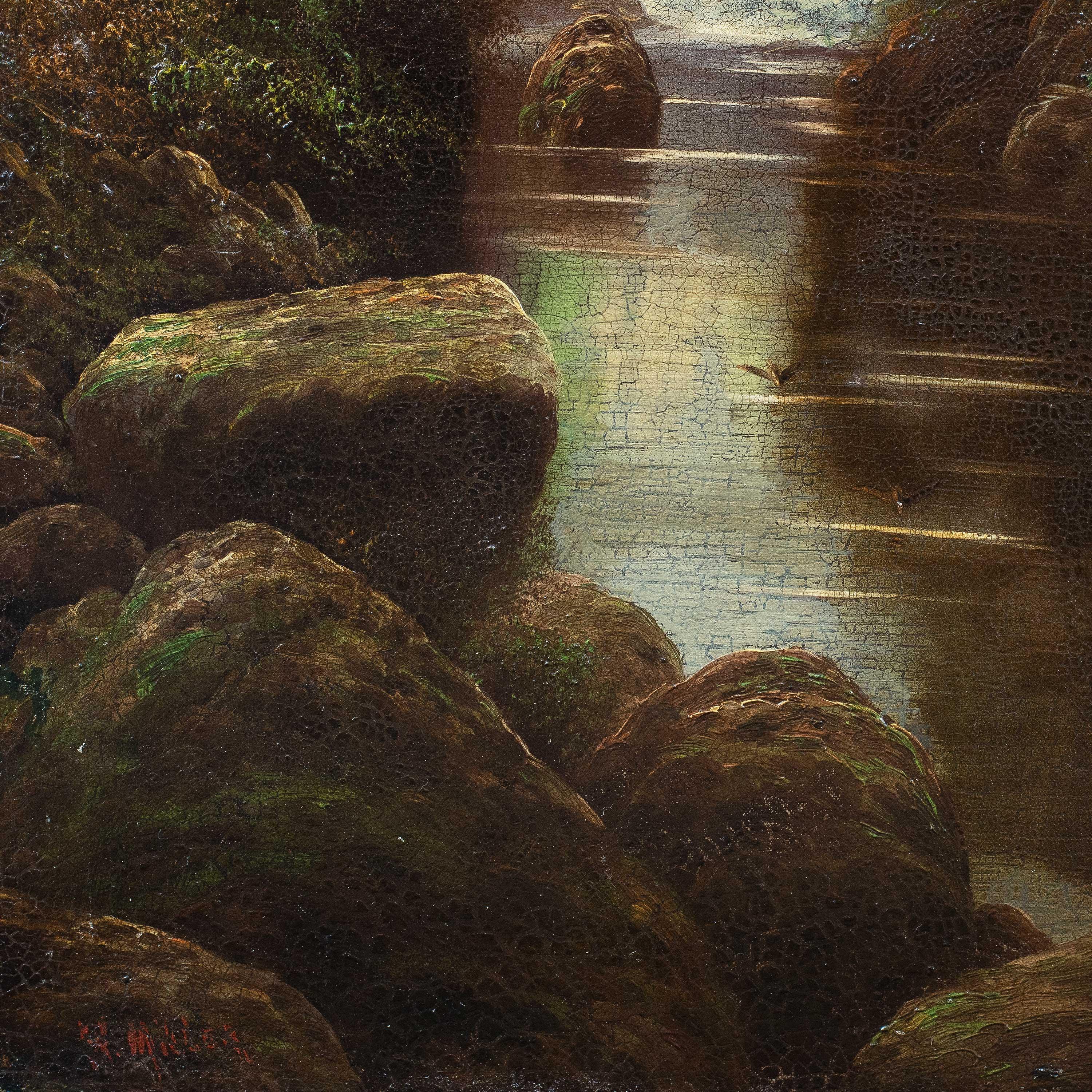 W. Miller (pintor naturalista británico) - Paisaje del siglo XIX Río en venta 1