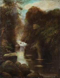 W. Miller (British Naturalistic painter) - 19th century landscape painting River