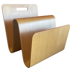 "W" Molded Plywood Magazine Rack in the Style of Alvar Aalto