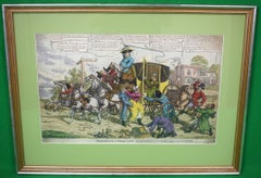 Antique "Smuggling In High Life" c1814 Colour Engraving By W N Jones