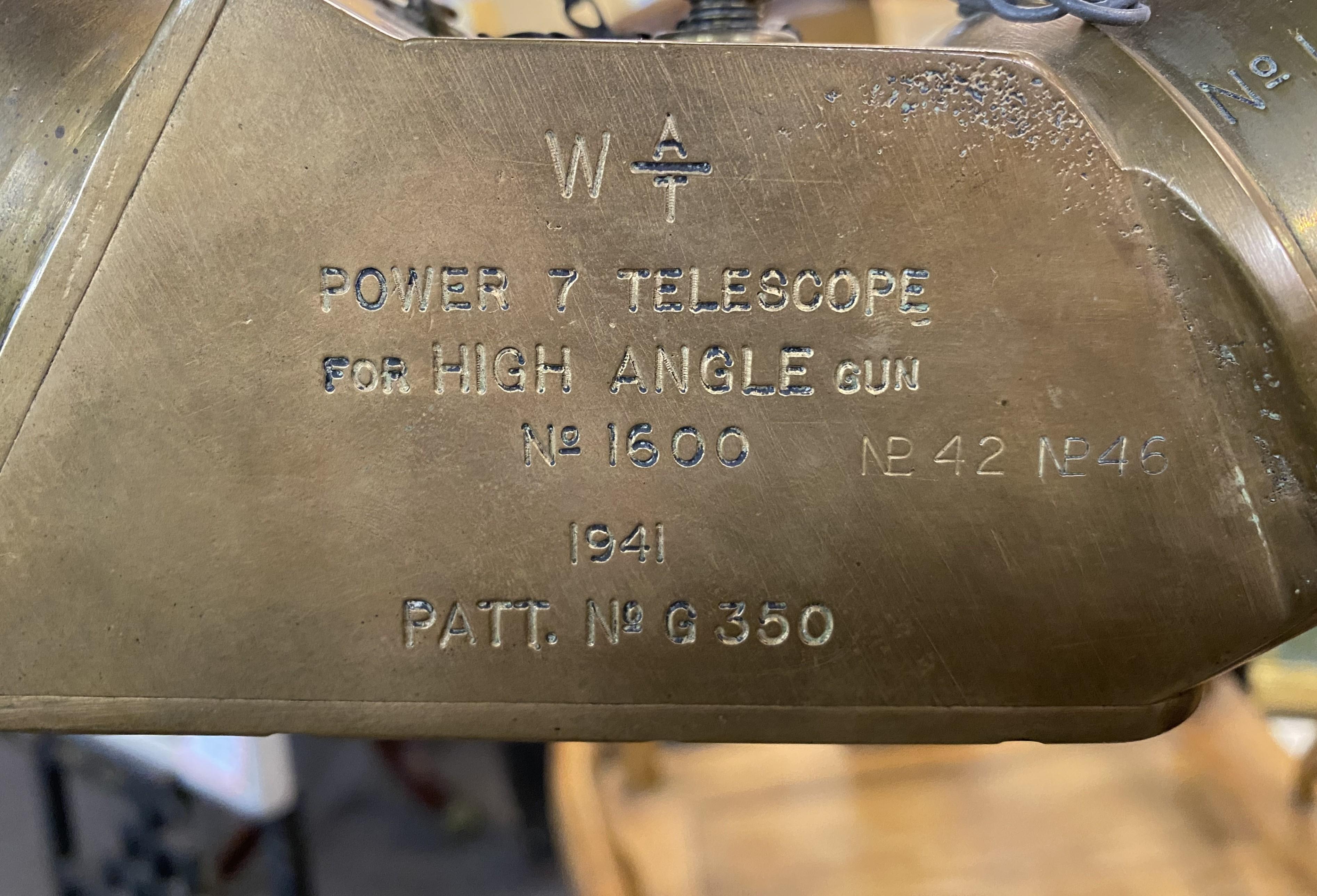 W. Ottway & Co Ltd Brass Power 7 Telescope on Wooden Tripod Stand en vente 5