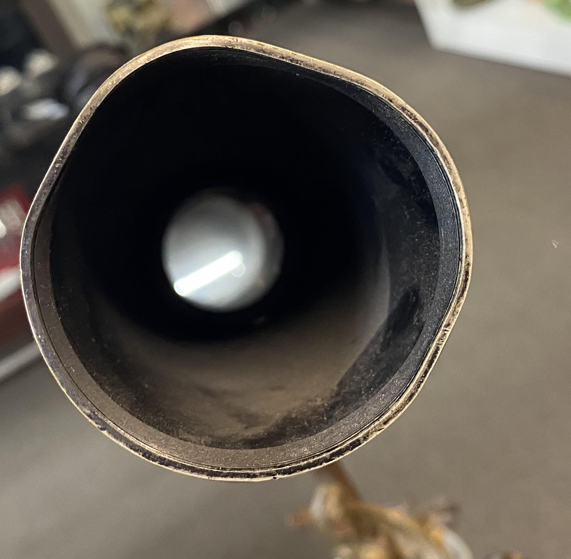 W. Ottway & Co Ltd Brass Power 7 Telescope on Wooden Tripod Stand en vente 2