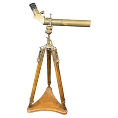 W. Ottway & Co Ltd Brass Power 7 Telescope on Wooden Tripod Stand