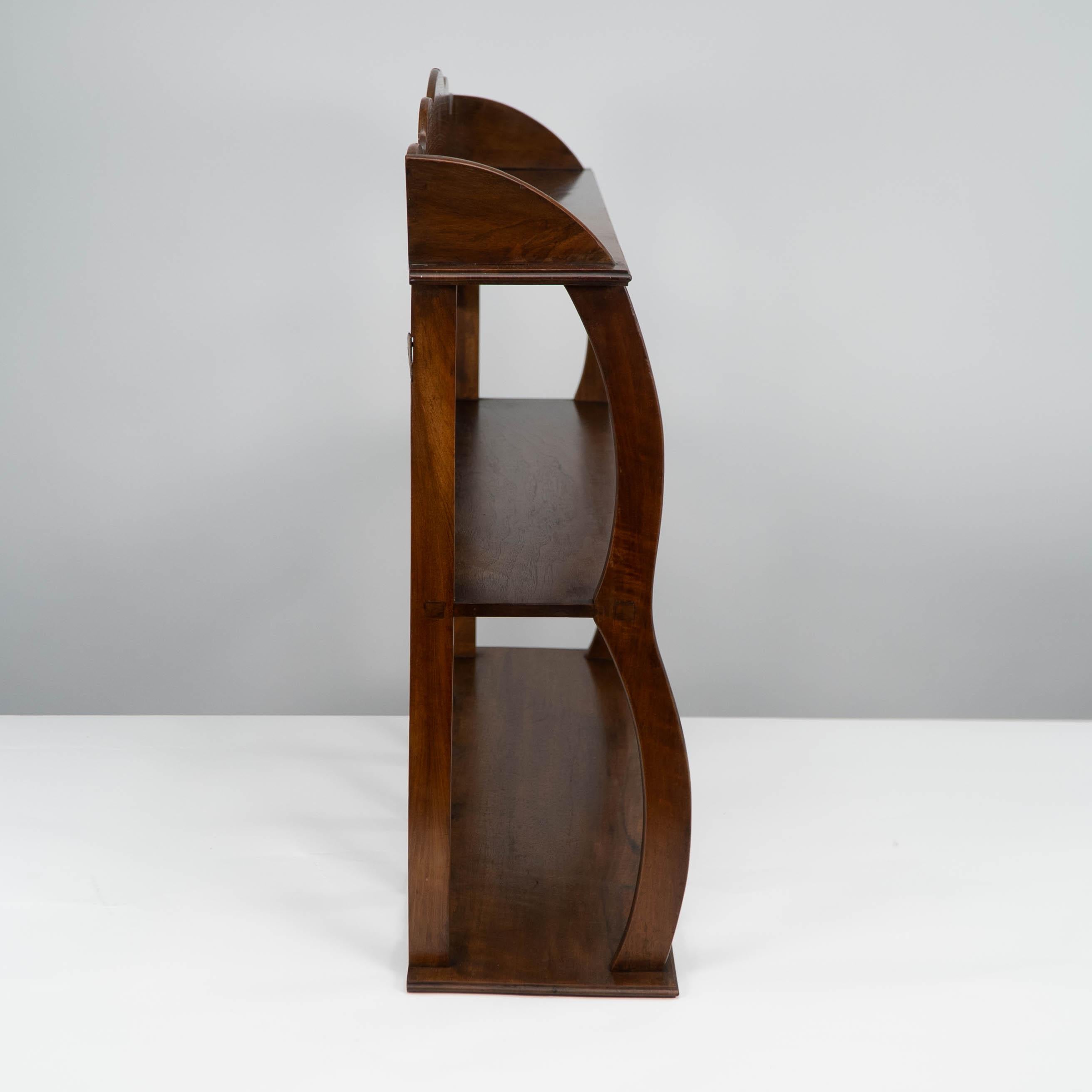 English W. R. Lethaby. A Cotswold School Arts and Crafts walnut waterfall wall shelf For Sale