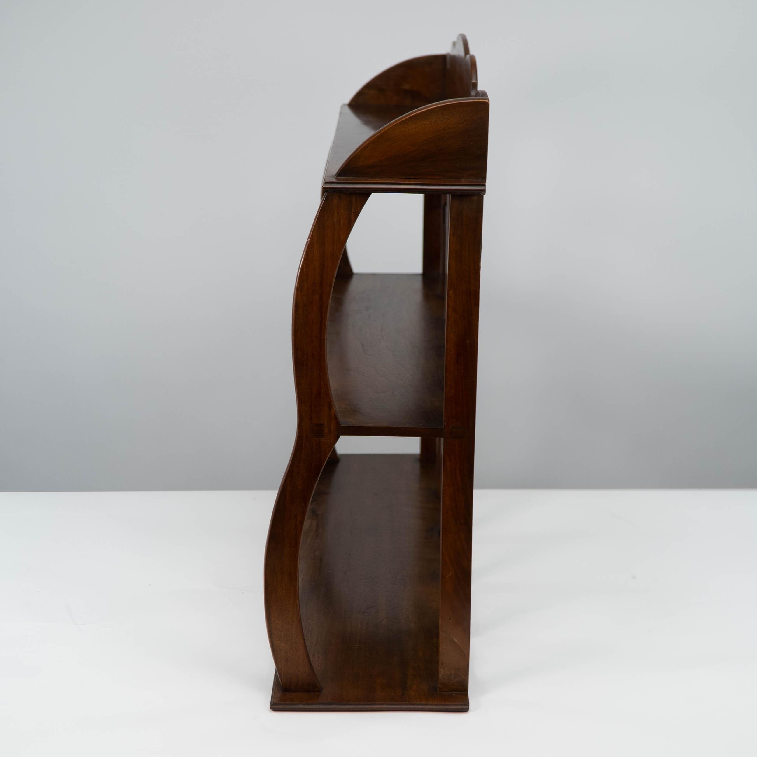 Hand-Crafted W. R. Lethaby. A Cotswold School Arts and Crafts walnut waterfall wall shelf For Sale