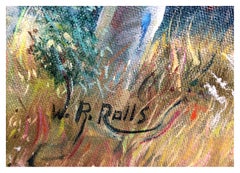 Sierra Mountains in Autumn - Landscape in Oil on Oval Canvas