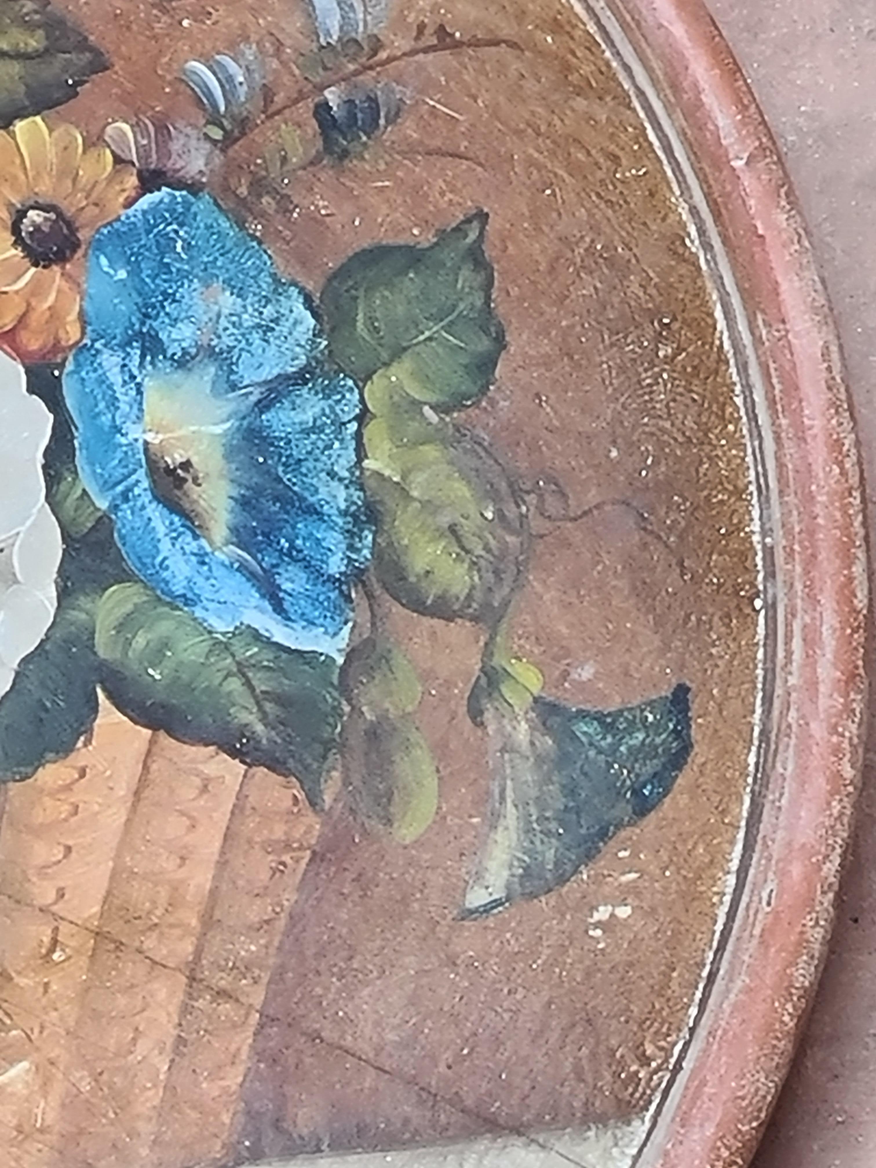 Plaque peinte à la main, Longpark, Torquay, panier de fleurs en vente 3