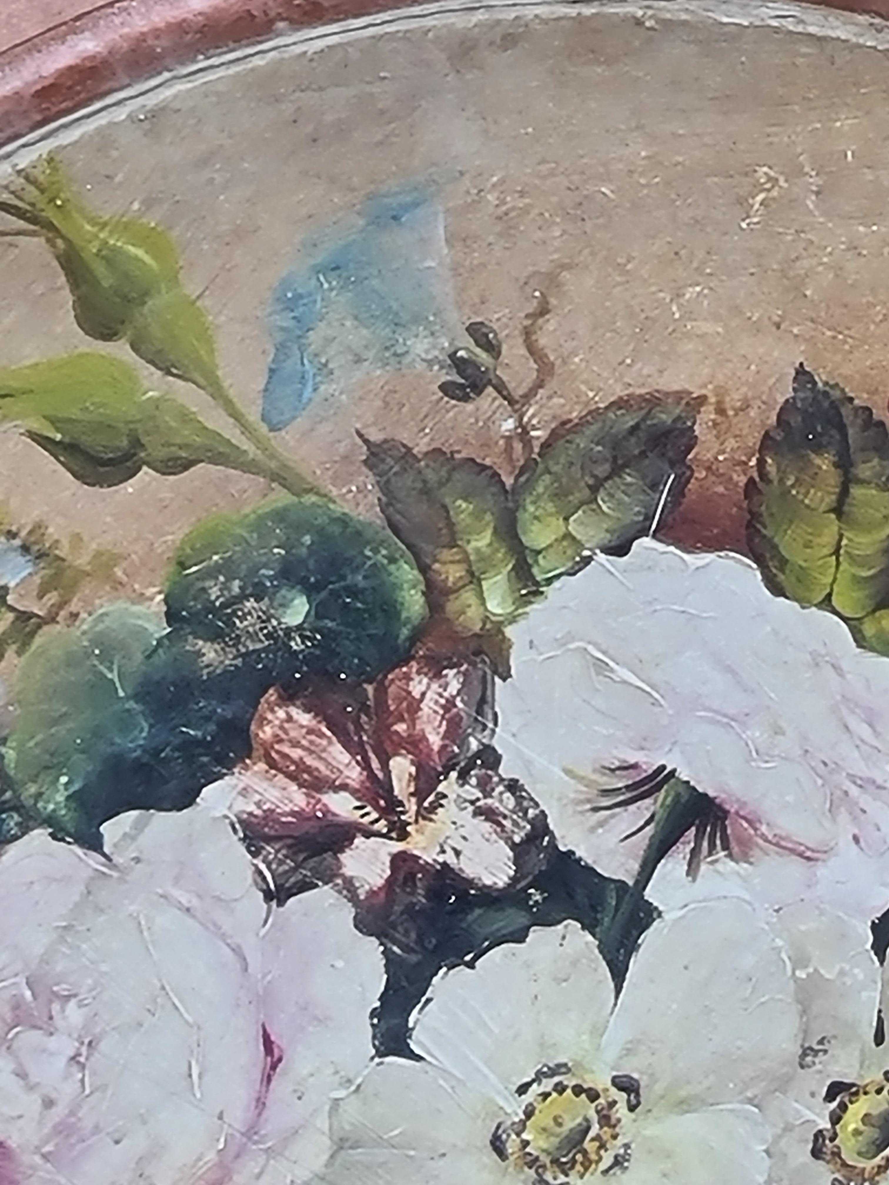 Plaque peinte à la main, Longpark, Torquay, panier de fleurs en vente 4