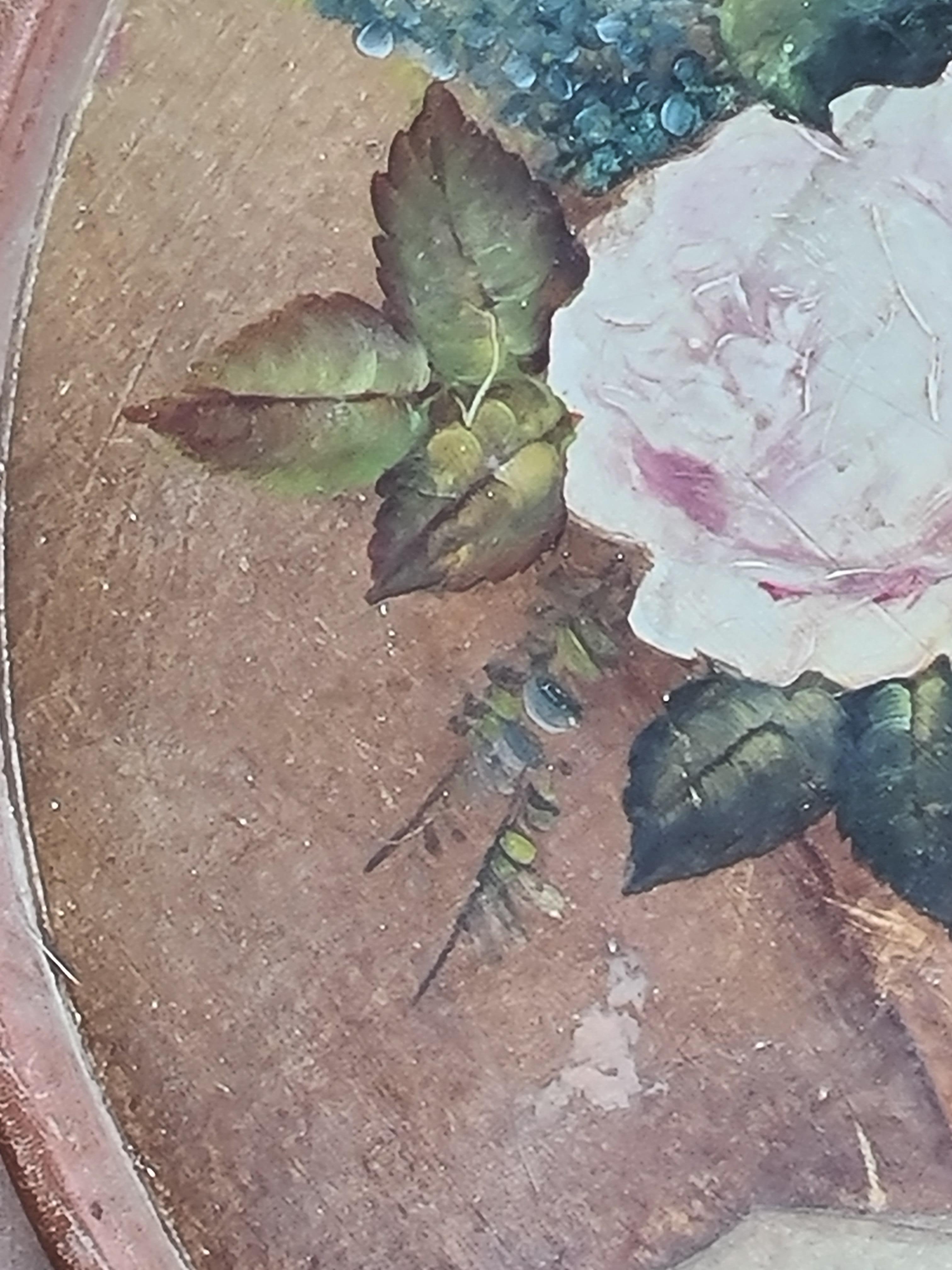 Plaque peinte à la main, Longpark, Torquay, panier de fleurs en vente 5