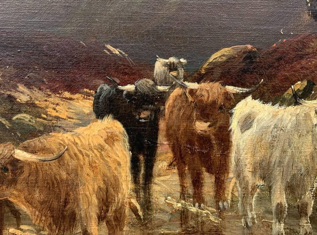 W. Richard British Naturalistic - 19. Jahrhundert Landschaftsmalerei - Highlanders im Angebot 6