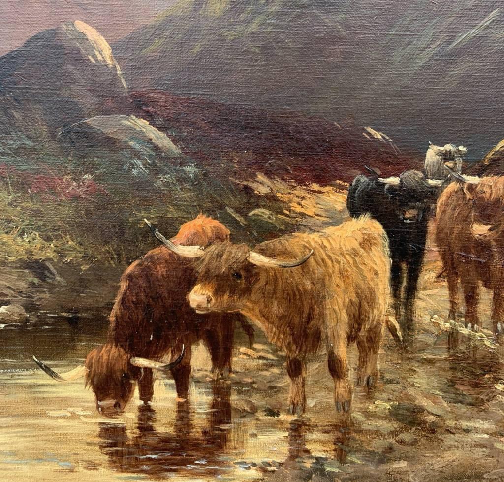 W. Richard British Naturalistic - 19. Jahrhundert Landschaftsmalerei - Highlanders im Angebot 7