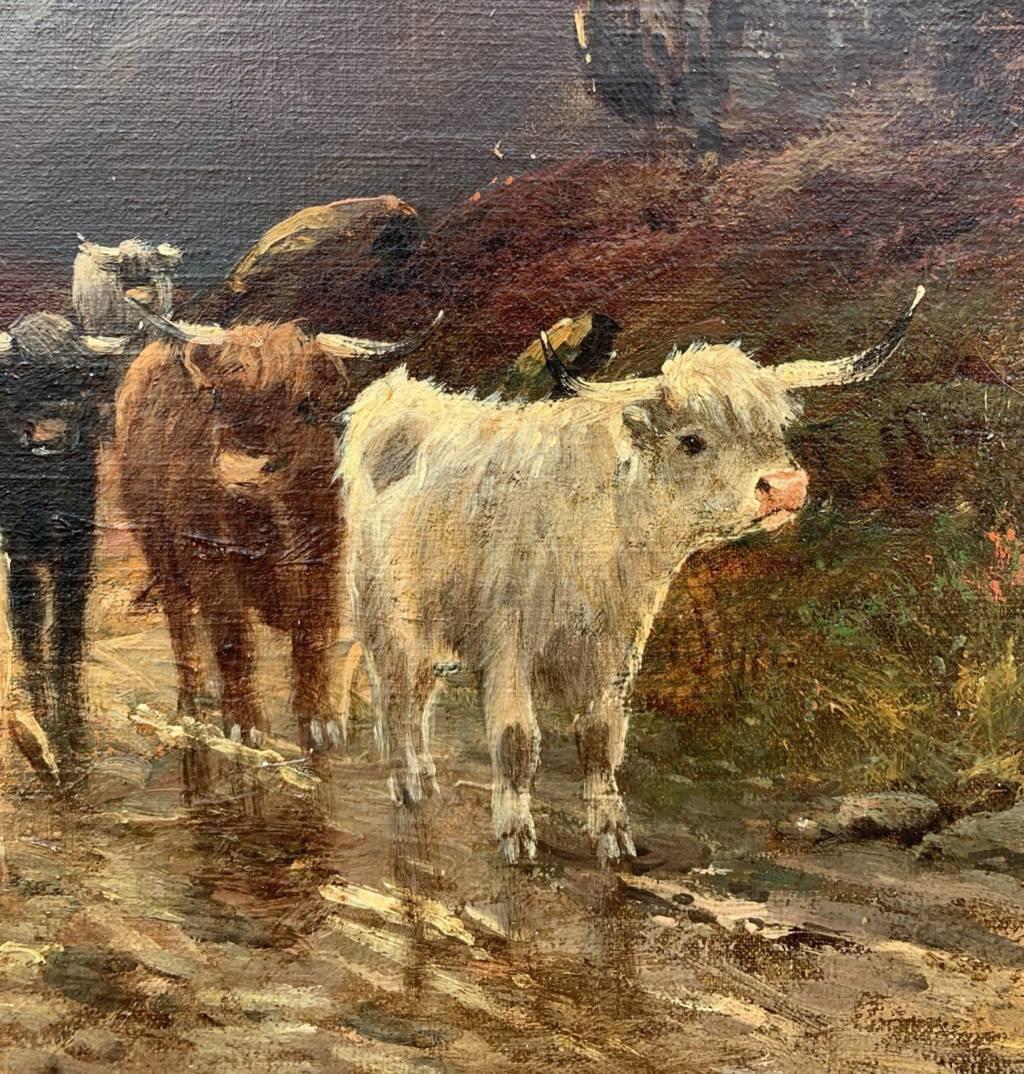W. Richard British Naturalistic - 19. Jahrhundert Landschaftsmalerei - Highlanders im Angebot 8