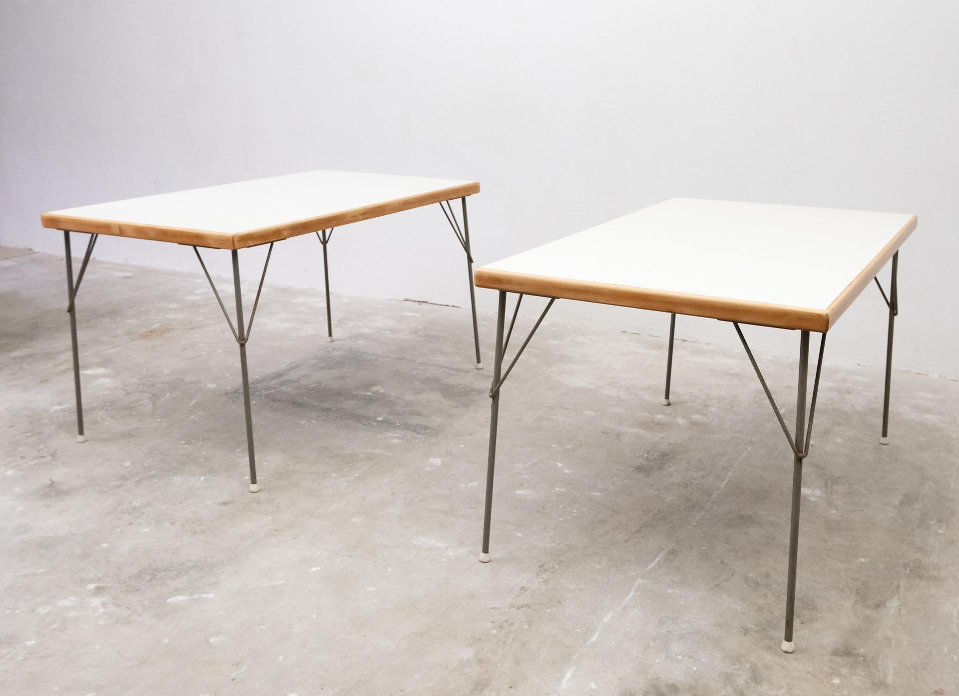 Metal W Rietveld Dining Table by Gispen Culenborg, Holland, 1950s