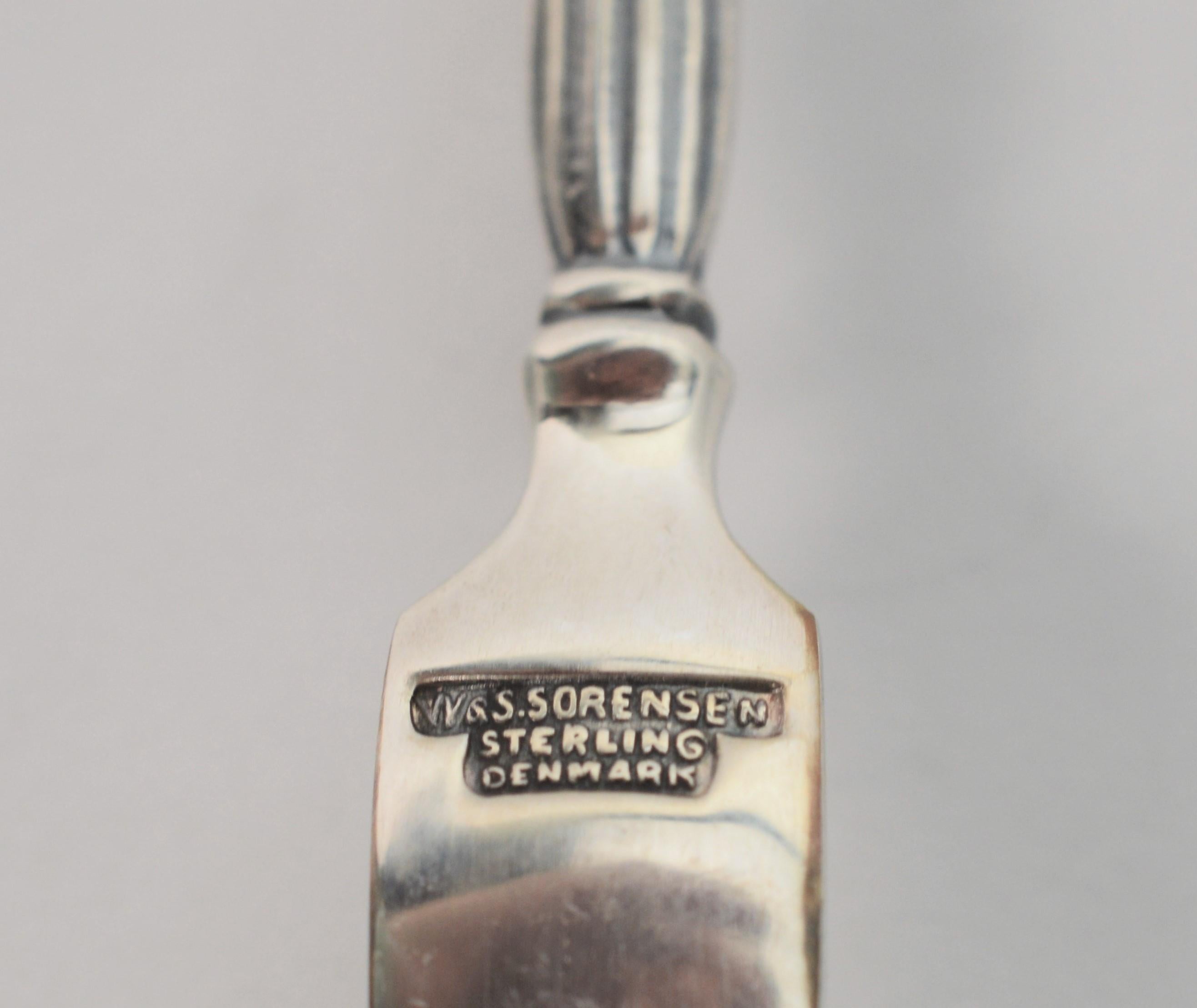 W. & S. Sorensen Dänemark Sterling Silber Cocktail Gabeln für Damen oder Herren